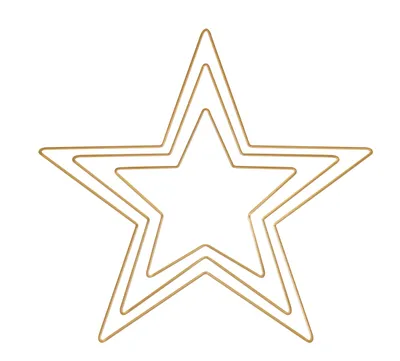 Image de Rayher Set de 3 anneaux métalliques étoiles dorés 40 cm Anneaux décoratifs Anneaux de bricolage