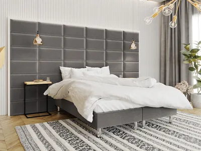 Produktbild von MIRJAN24 Boxspringbett Lux für Wandpaneel, Doppelbett mit Matratze, Schlafzimmer (Farbe: Manila 16, Größe: 180x200 cm)