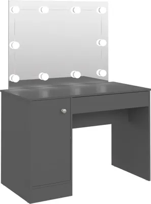 Obrázek produktu pro Kosmetický stolek s LED světly 110 x 55 x 145 cm MDF šedý