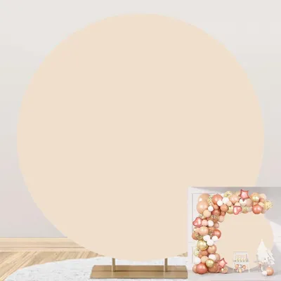 Image de Solidchoice - Fond de photographie et de décoration de fête, couleur beige clair, diamètre 2 mètres