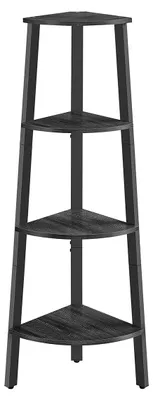 Produktbild von Eckregal 4 Ebenen – Lagerregal – Präsentationsregal – Grau – Platzsparend – 33,4 x 33,4 x 125 cm