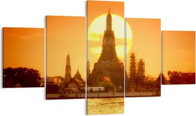 Produktbild von Bild auf Leinwand - Leinwandbild - Tempel Asien - 125x70cm - Wand Bild - Wanddeko - Wandbilder - Leinwanddruck - Bilder - Kunstdruck - Wanddekoration - Leinwand bilder - Wandkunst - EA125x70-3420