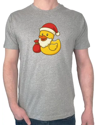 Produktbild von Huuraa Herren T-Shirt Quietscheente Weihnachtsmann Comic Gummiente XXL Sport Grey Bio Baumwolle Fairtrade Herrenshirt Geschenkidee