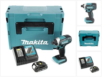 Obrázek produktu pro Akumulátorový rázový utahovák Makita DTD 152 RY1J 18V Li-Ion v balení Makpac + 1x Li-Ion akumulátor BL 1815 N 1,5 Ah + 1x rychlonabíječka DC 18 RC pro Li-Ion akumulátor