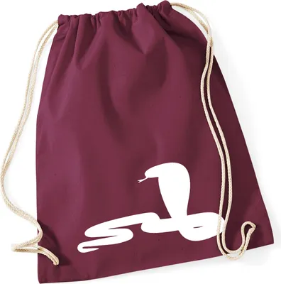 Produktbild von Huuraa Turnbeutel Schlange Kobra Silhouette 12 Liter Burgundy Baumwolle Rucksack Geschenkidee