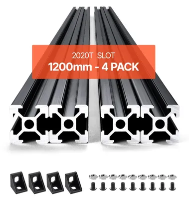 Produktbild von VEVOR 4er Set Aluprofil 1200 mm T-Nut 2020 Aluminium-Strangpressprofil, eloxiert