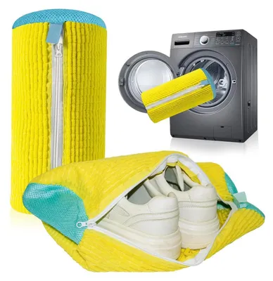 Produktbild von Schuhwaschbeutel für Waschmaschine, 2 Stück, Gelb, Wiederverwendbar