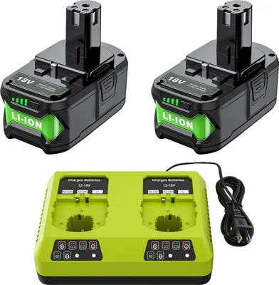 Obrázok produktu pre Náhradná batéria, kapacita 8000 mAh, kompatibilná s elektrickým náradím Ryobi, 2X8.0 s nabíjačkou 6A
