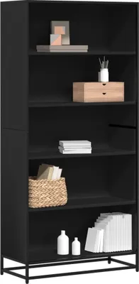 Obrázek produktu pro Maison Exclusive - Knihovna černá 80,5 x 35 x 170,5 cm kompozitní dřevo