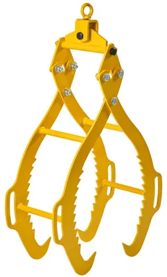 Produktbild von Forstzange Doppelmaul 1500 kg 840 mm gelb mit gezahnten Greifbacken