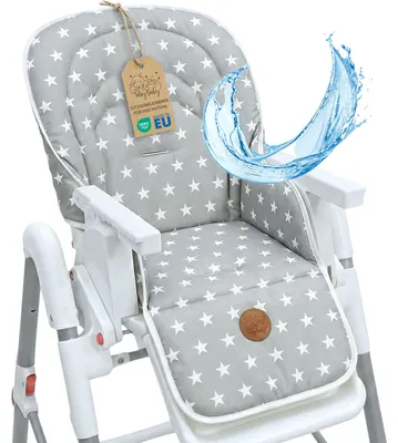 Produktbild von Sitzverkleinerer für Hochstuhl Baby Sitzkissen Sitzauflage Sterne und Grau