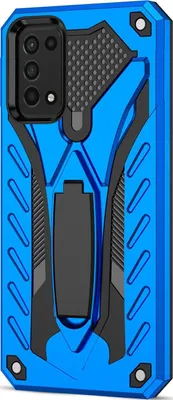 Produktbild von Mobigear Armor Stand  Samsung Galaxy A03s Hülle Hardcase Backcover Stoßfest mit Ständer - Blau