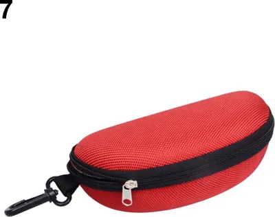 Produktbild von Mode Tragbare Reißverschlussbrillen Muschelsonnenbrille Schützen Hartschalenkoffer-rot