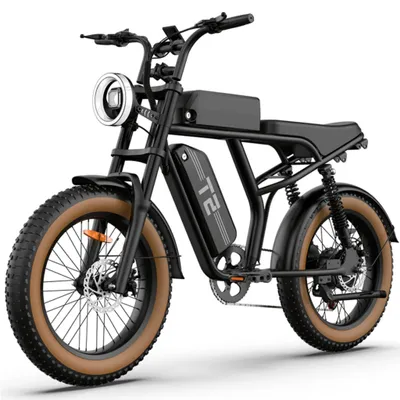 Imagen del producto de URLIFE T2: Bicicleta eléctrica - Motor de 250W, batería de 48V 15.6Ah, frenos de disco, asistencia al pedaleo - Color marrón
