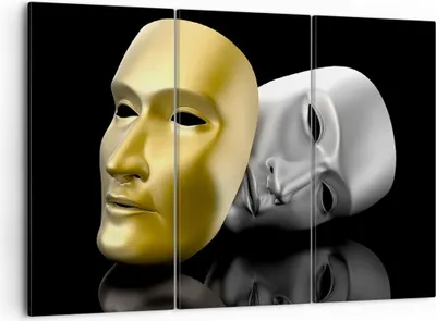 Produktbild von Bild auf Leinwand - Leinwandbild - Maske Theater Bühne Schauspieler - 105x70cm - Wand Bild - Wanddeko - Leinwanddruck - Bilder - Kunstdruck - Leinwand bilder - Wandkunst - CE105x70-2432