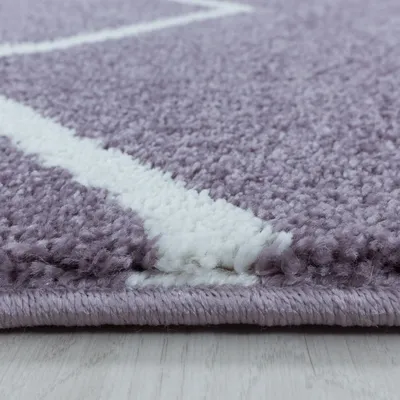 Produktbild von Kurzflor Teppich Roberto Läufer, Farbe: Lila, Größe:80x250 cm