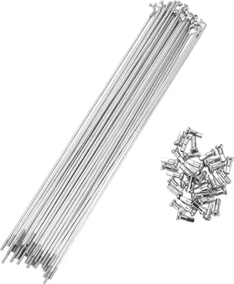 Produktbild von Fahrrad Speichen 14G 215MM Mountainbike Speichen aus Kohlenstoffstahl Silberfarben 36 Stück