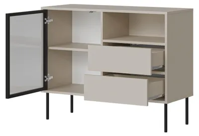 Produktbild von Caravino - Schrank, 100x40x80h cm Beige, 2 Schubladen