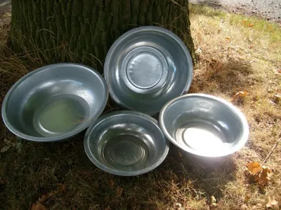 Produktbild von Zinkschalenset 4er-Set Zinkwannen Zinkbottich  Pflanzschale rund 40-25