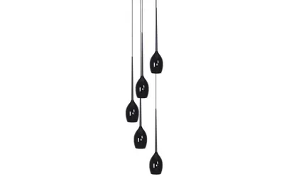 Produktbild von Izza 5 Hängeleuchte Schwarz 5-flammig höhenverstellbar Ø 13 x 21 x 120 cm