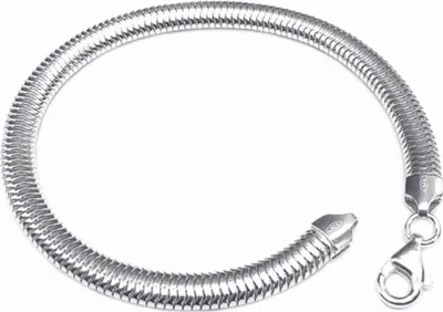 Produktbild von SILBERKETTEN STORE Schlangenkette Armband, oval 6mm - 925 Silber, Länge wählbar - 20cm