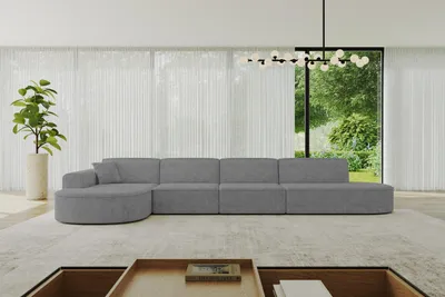 Produktbild von ALTDECOR Ecksofa in L-Form MARI-L3 - 413x171x79,5 cm Grau - Corner Sofa Bett Eckcouch Couch Wohnlandschaft Cauchsofa