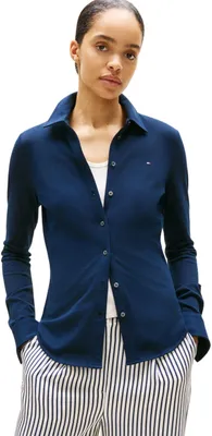 Produktbild von Tommy Hilfiger Damen Hemd 1985 Slim mit Spitzkragen, Blau (Dark Night Navy), XXL