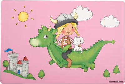 Produktbild von Platzmatte 30x45cm Drache pink