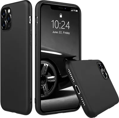 Produktbild von Silikon Hülle für Apple iPhone 11 Pro Schutzhülle Matt Schwarz Backcover Handy Case