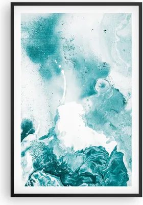 Produktbild von Gerahmtes Poster - Schwarzer Rahmen - Abstraktion Meer Türkis - 61x91,5 cm - Wand Bild - Wanddeko - Wandbilder - Wandposter - Bilderrahmen - Bilder - Kunstdruck - Wandbild - P2BPA61x91-4268