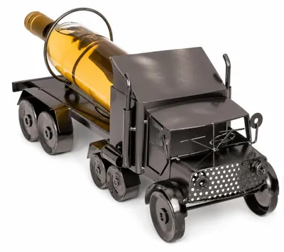 Metallener Flaschenhalter LKW-Form, Weinflaschenhalter, 43x19 cm