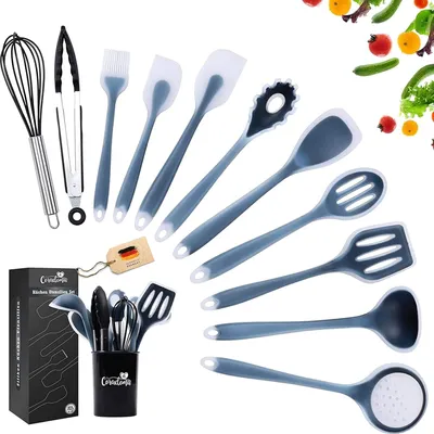 Produktbild von Silikon Geschirrset Küche Küchenutensilien 12-tlg Küchenhelfer Set Kochbesteck