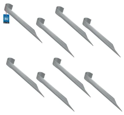 Produktbild von KOTARBAU® 8er Set Bodenanker für Trampolin - 350 mm - Heringe für Gartentrampolin - Erdanker zum Einschlagen - Zeltheringe - Schwerlastanker - Erdhaken aus verzinktem Stahl - Silber