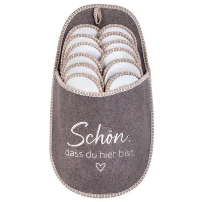 Produktbild von ONVAYA® ABS Gästepantoffel | Schön, dass du hier bist | 6er Set | Antirutsch Sohle | Hausschuhe | Filzpantoffel | Gr. 36-45 Gästehausschuhe