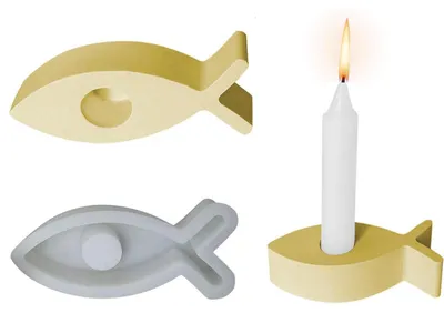Produktbild von Silikonform Fisch Kerzenhalter Gießform DIY Weihnachten