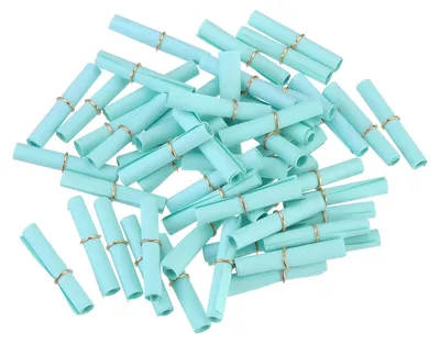 Image de Mini rouleaux de papier vintage pour messages et décoration - 48 pièces - Couleur bleu ciel - 6 x 3 cm