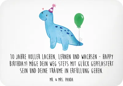 Produktbild von Mr. & Mrs. Panda magnet 10. Geburtstag Feier - Weiß - Geschenk, whiteboardmagnet, Kühlschrankmagnet, haftmagnet, zehnter, Inspiration, liebevolle Botschaft, besonderer