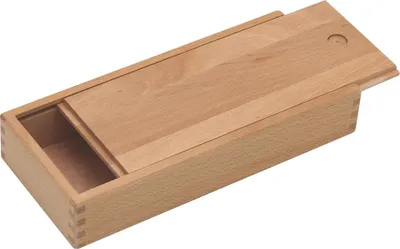 Produktbild von Holz Stiftbox mit Schiebedeckel - Fein lackiertes Buchenholz - 1 Stück