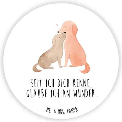 Produktbild von Mr. & Mrs. Panda magnet Hunde Liebe - Weiß - Geschenk, Sprüche, Kühlschrankmagnet, pinnwand, Hund, Optimitisch, Wunder, für kühlschrank, Herz, whiteboardmagnet, Glaube