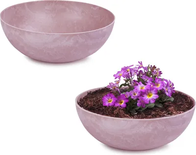 Image de Jardinière pour l'extérieur Jardinière décorative ronde vieux rose marbré 20 cm