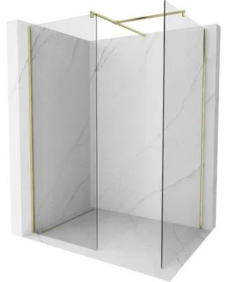 Obrázek produktu pro Mexen Kioto sprchová stěna Walk-in 110 x 90 cm, transparentní, zlatá kartáčovaná - 800-110-202-55-00-090