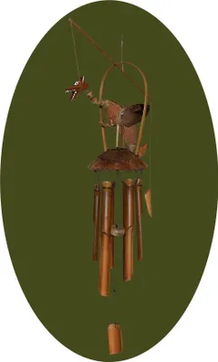 Produktbild von Windspiel Klangspiel Bambus Mobile Drache Klangholz