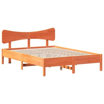 Produktbild von vidaXL Massivholzbett ohne Matratze Wachsbraun 120x200 cm Kiefernholz