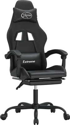 Productafbeelding van vidaXL Gaming stoel met voetsteun, zwart, kunstleer