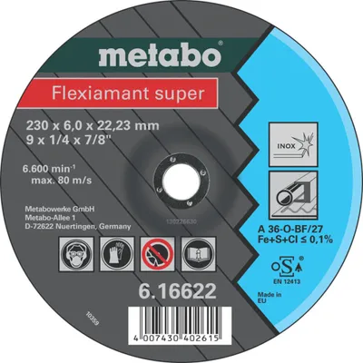Produktbild von METABO 616604000 - Disc de Schleifscheibe für Flexiamant Winkelschleifer Super A30-O Tiefgezogener Edelstahl Ø 150 x 6 x 22,22 mm (Packung de 25 Stück).