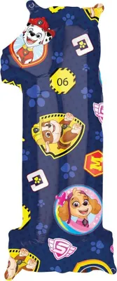 Produktbild von Folienballon Nummer 1 Paw Patrol zum ersten Geburtstag, 45 x 66 cm