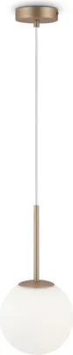 Obrázek produktu pro Závěsné svítidlo kovové sklo D: 18 cm kulaté V: max. 180 cm ve zlatobílém odstínu E14 koule Moderní