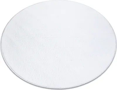 Immagine prodotto di Tappeto da lavaggio moderno LINDO cerchio bianco, antiscivolo, a pelo lungo bianca ruota 80 cm