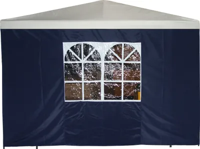 Produktbild von DEGAMO Pavillon Seitenwand / Seitenteil mit Fenster, 3x1,9m, Polyester blau