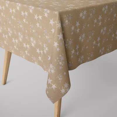 Produktbild von SCHÖNER LEBEN. Tischdecke Sterne gold beige eckig in div.n Größen Größe 110x110cm